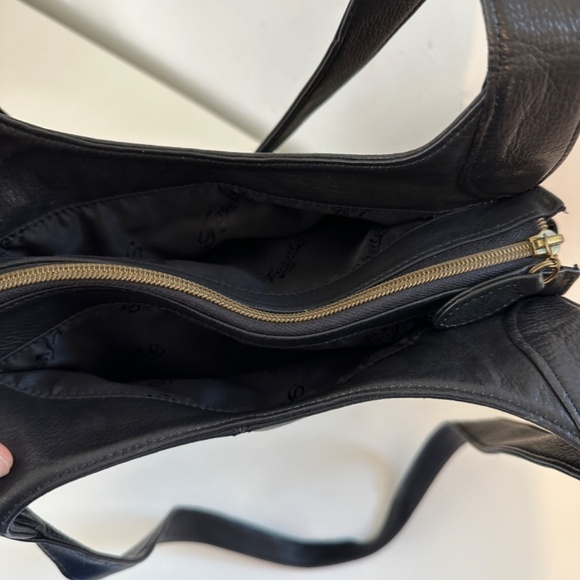 Fossil Leather Tote Purse Shoulder Bag Black Double Handle Large - Picture 13 of 16